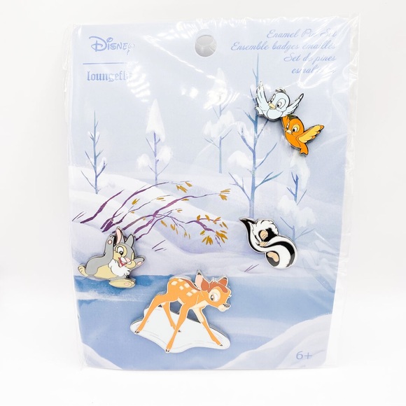 Loungefly Disney Bambi Snow Day & Friends Enamel Pin Set 4 Pins - Picture 2 of 11